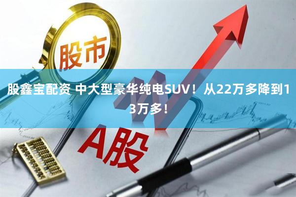 股鑫宝配资 中大型豪华纯电SUV！从22万多降到13万多！